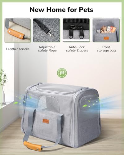Morpilot Pet Carrier for Large Cats, Puppies & Small Dogs Up to 25lbs