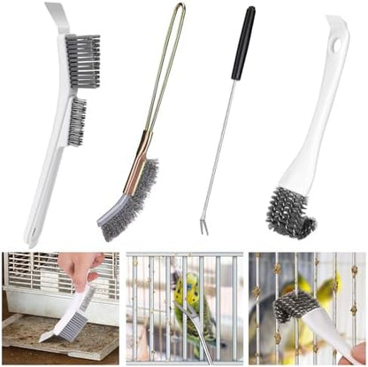 XANGNIER Bird Cage Cleaner Brush Kit Accessories,4 Pcs