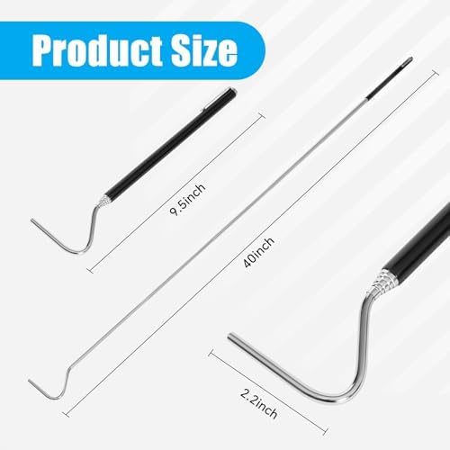 AQUANEAT Reptile Snake Hook, 40inch Extendable Stainless Steel Snake Stick with Non-Slip Handle