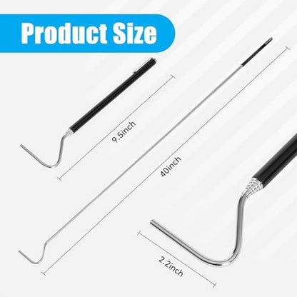 AQUANEAT Reptile Snake Hook, 40inch Extendable Stainless Steel Snake Stick with Non-Slip Handle