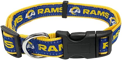 Pets First NFL Los Angeles Rams Licensed PET COLLAR, Medium - Heavy-Duty, Strong, and Durable Dog Collar. Available in 31 Football Teams and 4 Sizes