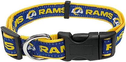 Pets First NFL Los Angeles Rams Licensed PET COLLAR, Medium - Heavy-Duty, Strong, and Durable Dog Collar. Available in 31 Football Teams and 4 Sizes