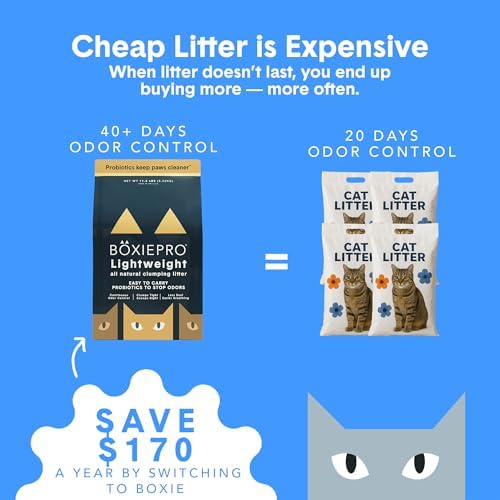Boxie Probiotic Natural Lightweight Cat Litter 40+ Day Odor Control 11.5 lb