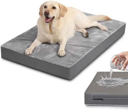 Waterproof Large Dog Bed, Washable Outdoor XL Pet Foam Pad 44x32 Anti-Slip