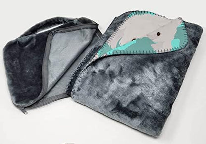Caroline's Treasures MLM1020TBLT Bichon Frise Soft Travel Blanket with Bag Airplane Blanket, Indoor Outdoor Camping Blanket for Traveling, Picnics, Beach Trips, Concerts