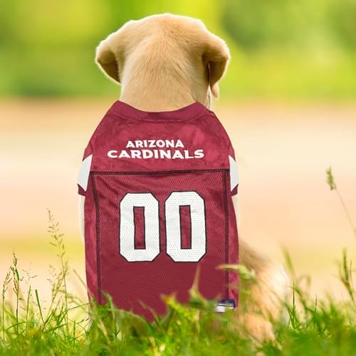 Pets First NFL Arizona Cardinals Dog Jersey, Size Large, Football Shirt Costume for Pet, Dog Sports T-Shirt, NFL Team Clothing for Cats, Licensed Pet Apparel Available in 7 Sizes and 32 Teams