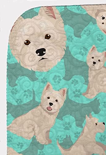 Caroline's Treasures MLM1019LQB Westie Quilted Blanket 50x60 Artwork Pattern Quilted Throw Blanket for Bed, Couch, Sofa, Soft and Lightweight