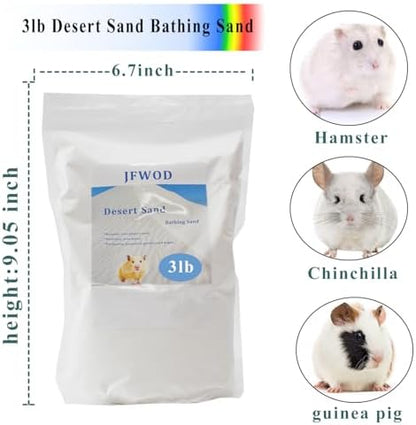 Hamster Bath Sand, 3lb Dust Free Desert Sand or Potty Litter Sand for Hamster Chinchillas Gerbil Syrian Mice Small Animals
