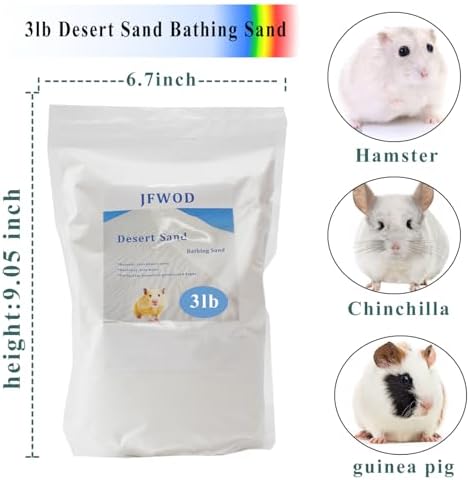 Hamster Bath Sand, 3lb Dust Free Desert Sand or Potty Litter Sand for Hamster Chinchillas Gerbil Syrian Mice Small Animals