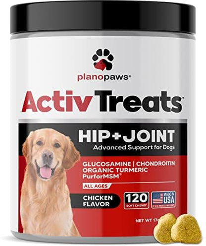 Glucosamine for Dogs Hip and Joint Supplement - Arthritis Support 120 Chews