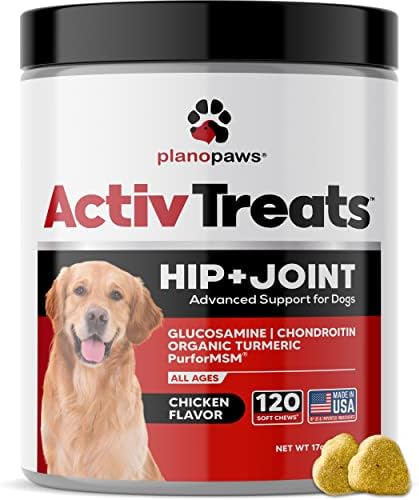 Glucosamine for Dogs Hip and Joint Supplement - Arthritis Support 120 Chews