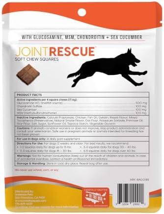 ARK NATURALS Sea Mobility Joint Rescue Chews, Chicken, Increase Flexibility, Mobility and Joint Comfort, Vet Recommended for All Dog Breeds, 500 mg Glucosamine, 9 oz. Bag