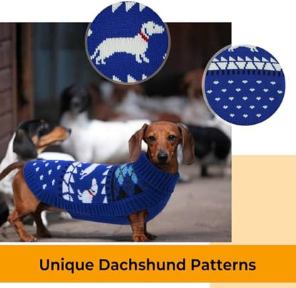 Lelepet Dachshund Sweater Turtleneck Dog Sweaters for Small Dogs (XS-XL)