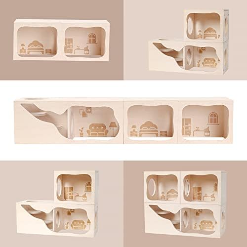Wooden Hamster Hideout House, Small‑Pet Habitat Tunnel, Bedroom