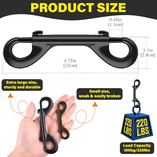 ERKOON 4.7 Inch Double End Trigger Snap Bolt Hooks for Horses (50 Pack)