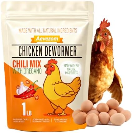 Naturals Armor Chicken Dewormer Powder - Natural Herbal Formula with Chili,Garlic,Oregano, Chili Mix Wormer for Flock Poultry Care Hens Duck Goose, Laying Hen Safety,1LB
