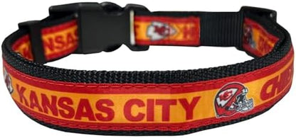 Pets First NFL Kansas City Chiefs Licensed PET COLLAR, Medium - Heavy-Duty, Strong, and Durable Dog Collar. Available in 31 Football Teams and 4 Sizes