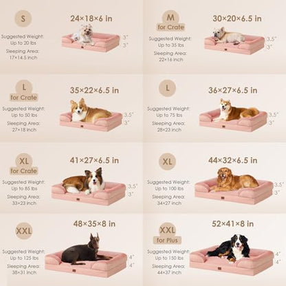 EHEYCIGA Orthopedic Dog Beds Large Sized Dog, Waterproof Washable Pet Bed