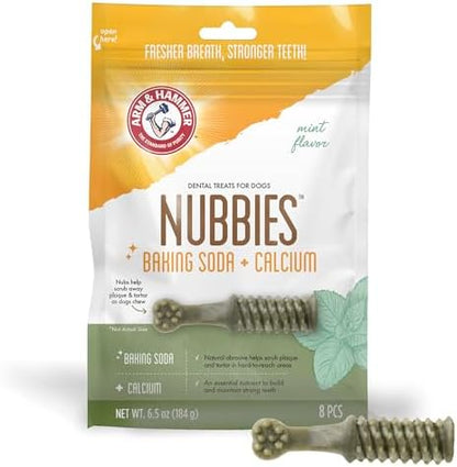 Arm & Hammer Nubbies Dental Dog Treats, Mint Flavor, 8 Count
