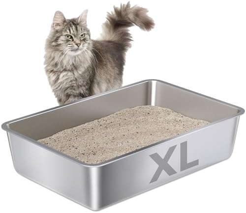 Stainless Steel Litter Box Big Cats,Metal Litter Box for XL/L Cat