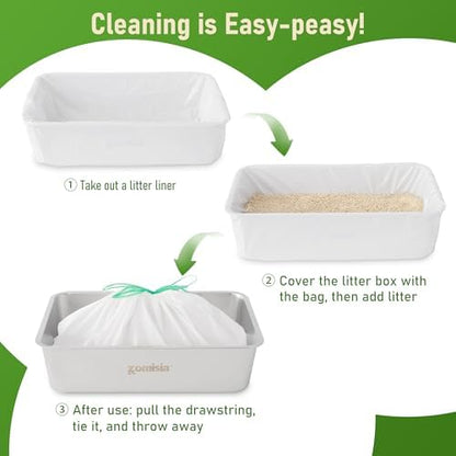 ZOMISIA Cat Litter Box Liners Large - 40 Count 37" x 18" Jumbo Litter Bags