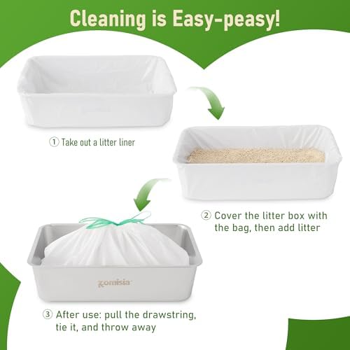 ZOMISIA Cat Litter Box Liner XXL - 15 Count 47" x 24" Jumbo Litter Bags