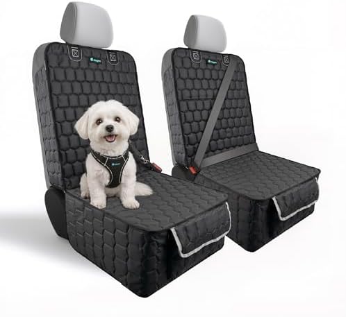 Meginc 2-Pack Front Seat Covers for Dogs, Waterproof Car Seat Protectors
