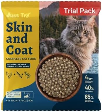 Just Try Skin & Coat Care Cat Food with Fish Oil & Omega3 & Taurine, 50g