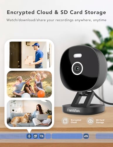 2K Security Camera Wired, Outdoor/Indoor for Home, Pet, Baby, Nanny, IP65 Waterproof Color Night Vision, White Light & Siren, Recording, Motion Detection, Compatible with Alexa,Black-2P