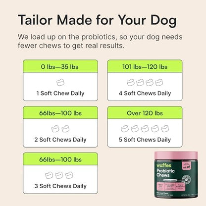 Wuffes Probiotic Chews for Dogs, Gut & Immune Support (2-Pack)
