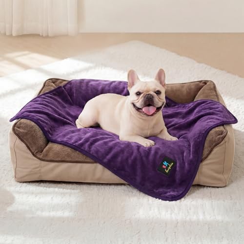 Luciphia Waterproof Pet Blanket, Washable Reversible Sherpa Fleece Throw