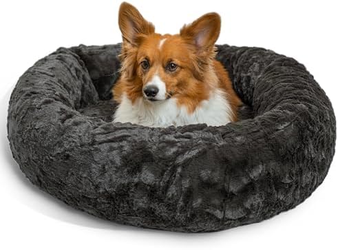Best Friends by Sheri Original Calming Donut Dog Bed, Mink Gray, 30"