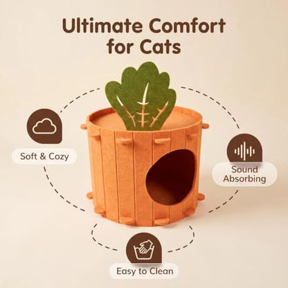 Cat Caves for Indoor Cats - Removable Washable Felt Cat Cave House