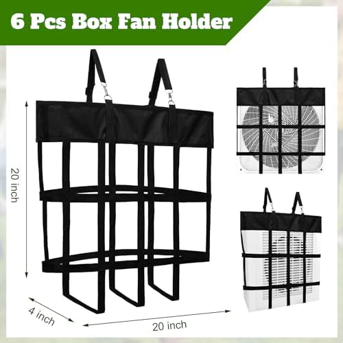 Tessco for you 6 Pcs Box Fan Holders for Horse Stall, Nylon Bag,Black