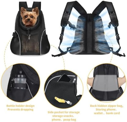 WOYYHO Pet Dog Carrier Backpack, Ventilated Mesh Small Dog Front Backpack