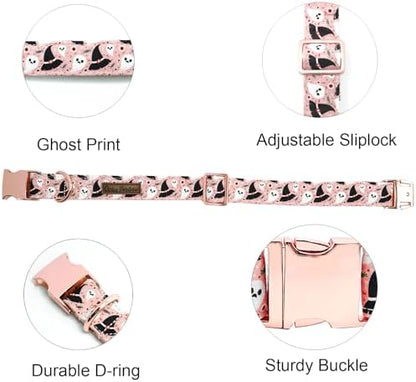 Dog Collars, Halloween Pet Collars Fall Ghost Print Pet Collar Durable Metal Cute Soft Dog Collars Boy Girl Dog Collar Adjustable Collar for X-Small Dogs