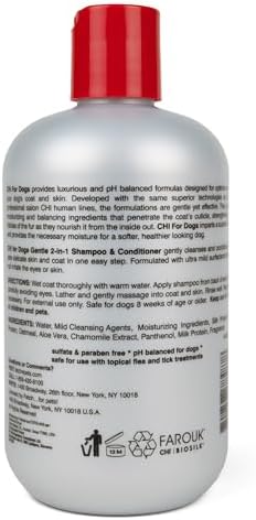 CHI for Dogs Gentle 2-in-1 Shampoo and Conditioner, 16 Fl Oz