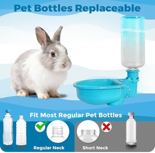 VANNON 16 oz Gravity Pet Water Bowl, Anti-Splash Dispenser, Gradient Blue