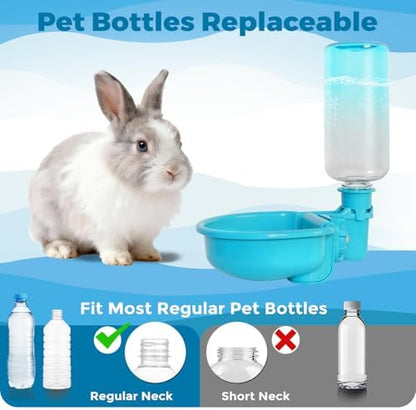 VANNON 16 oz Gravity Pet Water Bowl, Anti-Splash Dispenser, Gradient Blue