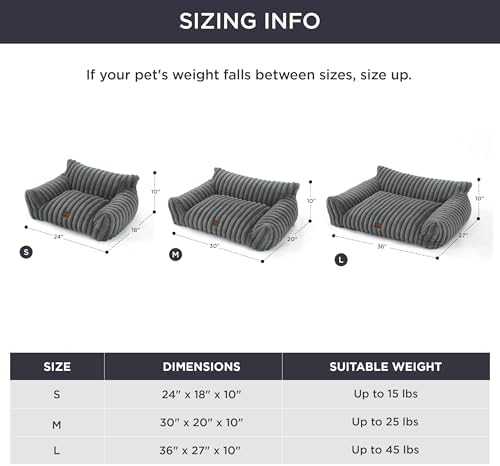 Bedsure ComfyFleece™ Shown on TV Fluffy Dog Couch for Pets,30in Warm Grey