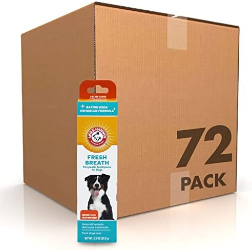 Arm & Hammer Fresh Breath Enzymatic Dog Toothpaste, Chicken, 2.5 Oz, 72-Pk