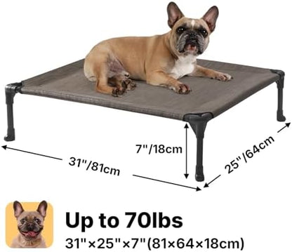 Veehoo Outdoor Elevated Dog Bed for Medium Dogs, Cooling Raised Dog Cots