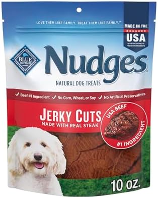 Blue Buffalo Nudges Jerky Cuts Steak Dog Treats, 10 oz
