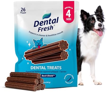 Dental Fresh Dental Treat Sticks for Medium Dogs Brush Free Chews, 26 Ct
