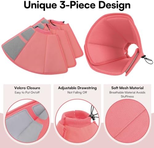 Queenmore Soft Dog Cone Collar, Adjustable Comfy Dog Cone After Surgery