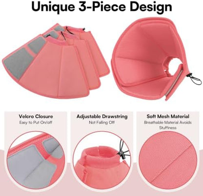 Queenmore Soft Dog Cone Collar, Adjustable Comfy Dog Cone After Surgery