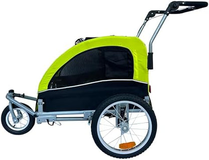 Booyah Medium Dog Stroller & Pet Bike Trailer with Suspension - Black