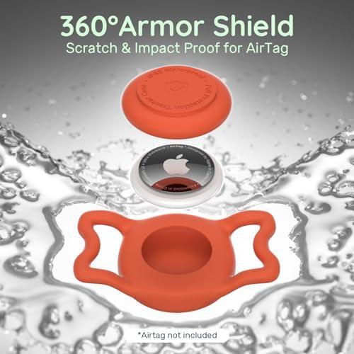 IP68 Waterproof Dog AirTag Holder for Dog Collar, Soft, Stretchy Silicone