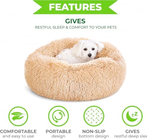 Whiskers & Friends Cat Beds for Indoor Cats & Small Dog, Fluffy Cat Bed