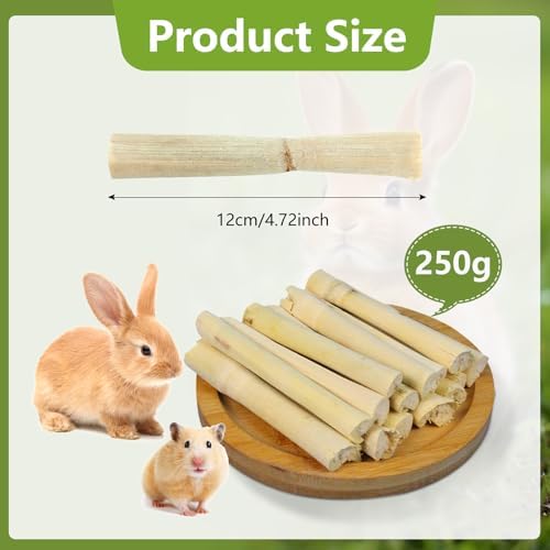 Jorewood 250g Sweet Bamboo Chew Sticks Rabbit Chew Sticks for Rabbits, Natural Bunny Chew Toy for Teeth Grinding, Small Animal Treats for Guinea Pig, Hamster, Chinchilla
